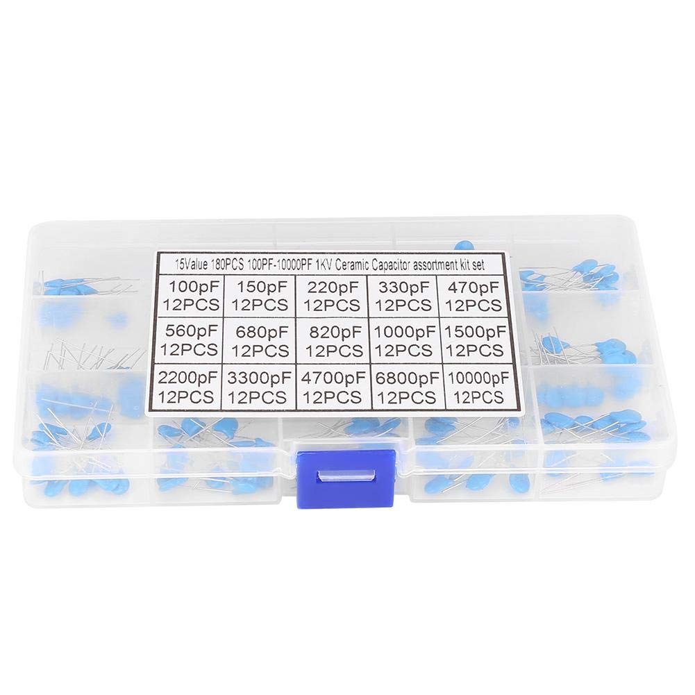 Amazon.co.jp: コンデンサー 180Pcs 100pF-10000pF 15値 1kV高電圧